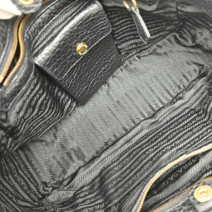 Prada Front Flap Pocket Tote Nylon, BLACK, NYLON, Handbag