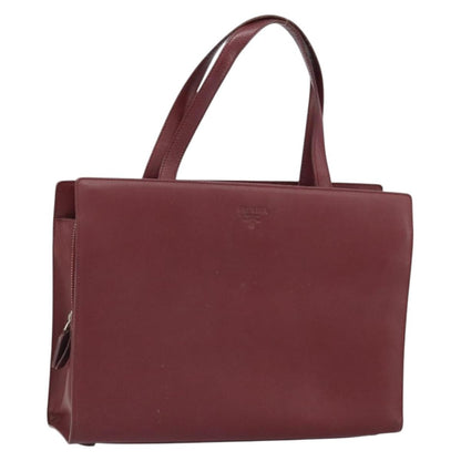 Prada Vintage Handbag Leather, BURGUNDY, LEATHER, Handbag