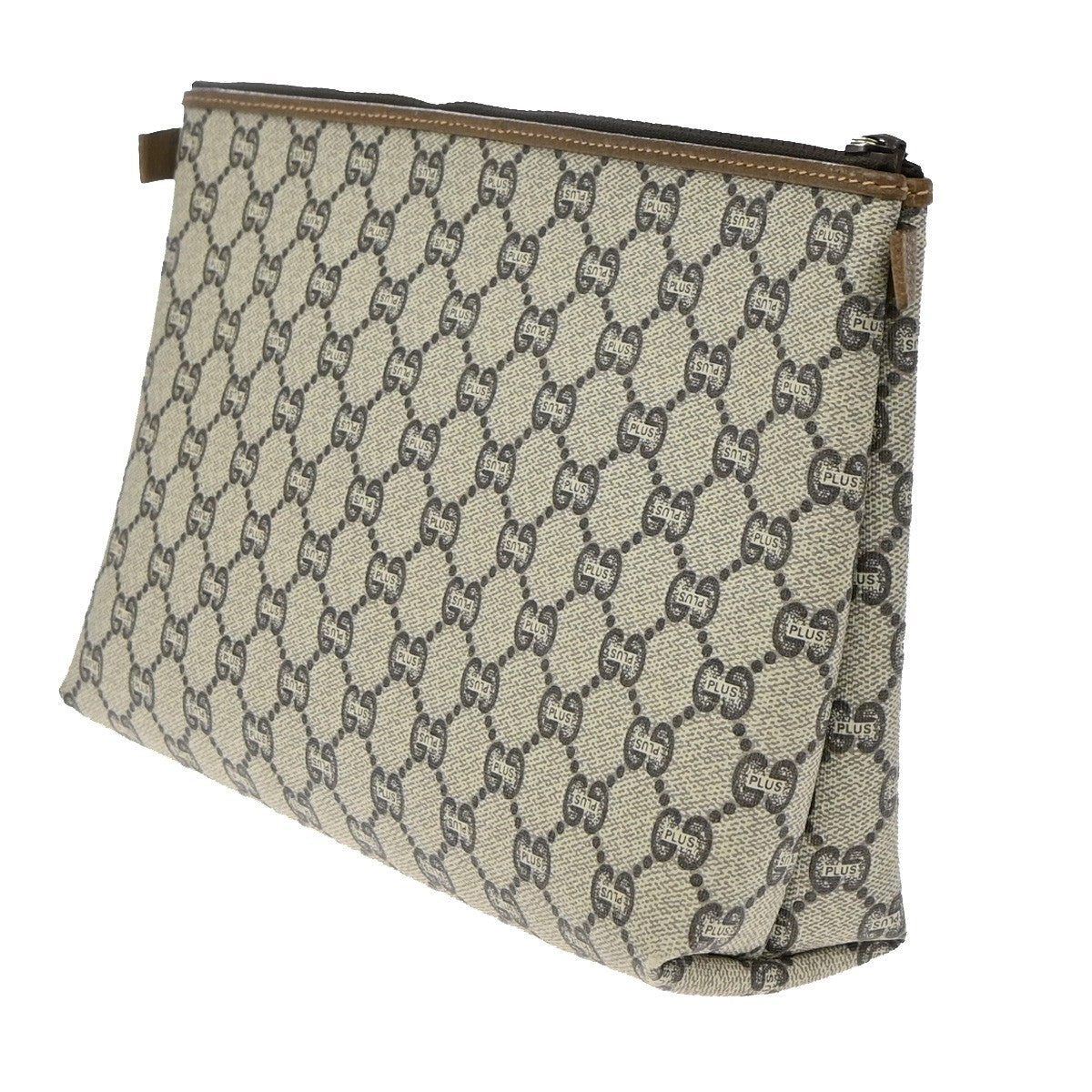 Gucci GG Plus Supreme Pouch Canvas, BROWN, PVC, Clutche & pouche