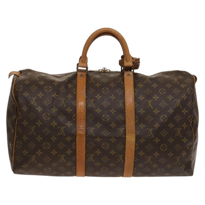 Louis Vuitton Keepall Bag Monogram Canvas, BROWN, CANVAS, Travel bag