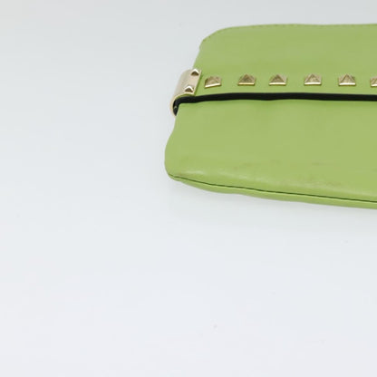 Valentino Garavani Rockstud Pouch Leather, GOLD, LEATHER, Clutche & pouche