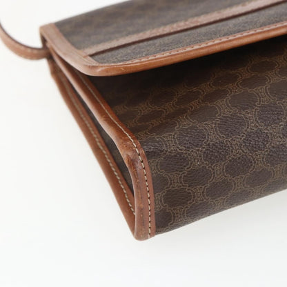 Celine Vintage Macadam Shoulder Bag Canvas and Leather, BROWN, CANVAS, Shoulder bag