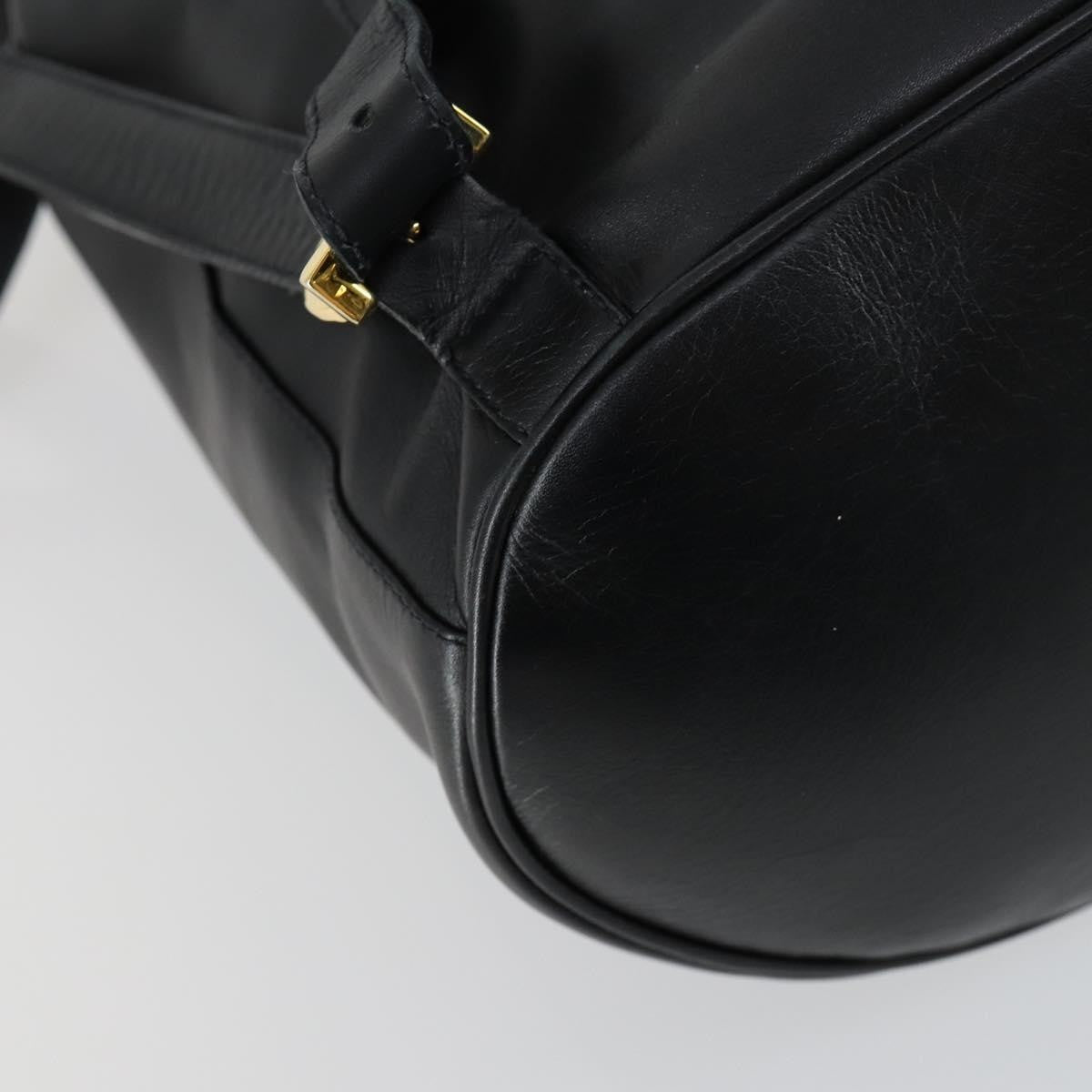 Salvatore Ferragamo Gancini Backpack Leather, BLACK, LEATHER, Backpack