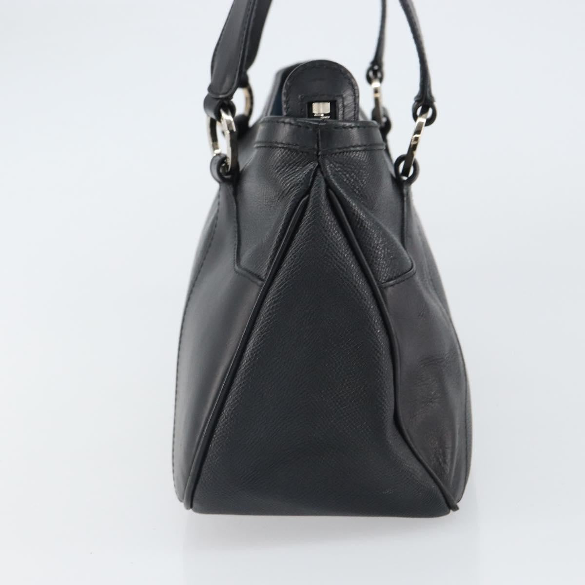 Bvlgari Handbag Leather, BLACK, LEATHER, Handbag