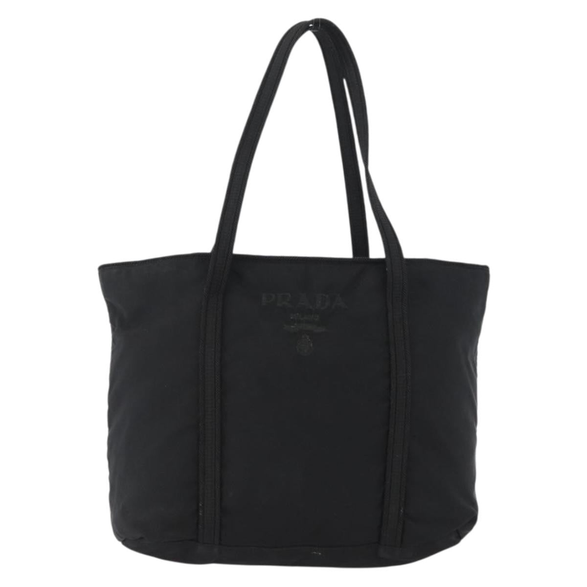 Prada Vintage Zip Tote Tessuto, BLACK, NYLON, Tote bag