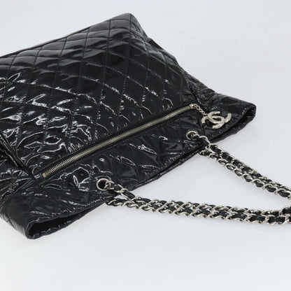 Chanel CC Charm Tote Quilted Patent Vinyl, BLACK, PATENT_LEATHER, Tote bag