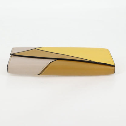 Loewe Puzzle Zip Wallet Leather, YELLOW, LEATHER, Wallets