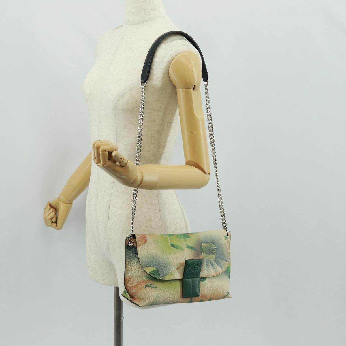 Loewe Avenue Crossbody Leather, GREEN, LEATHER, Shoulder bag