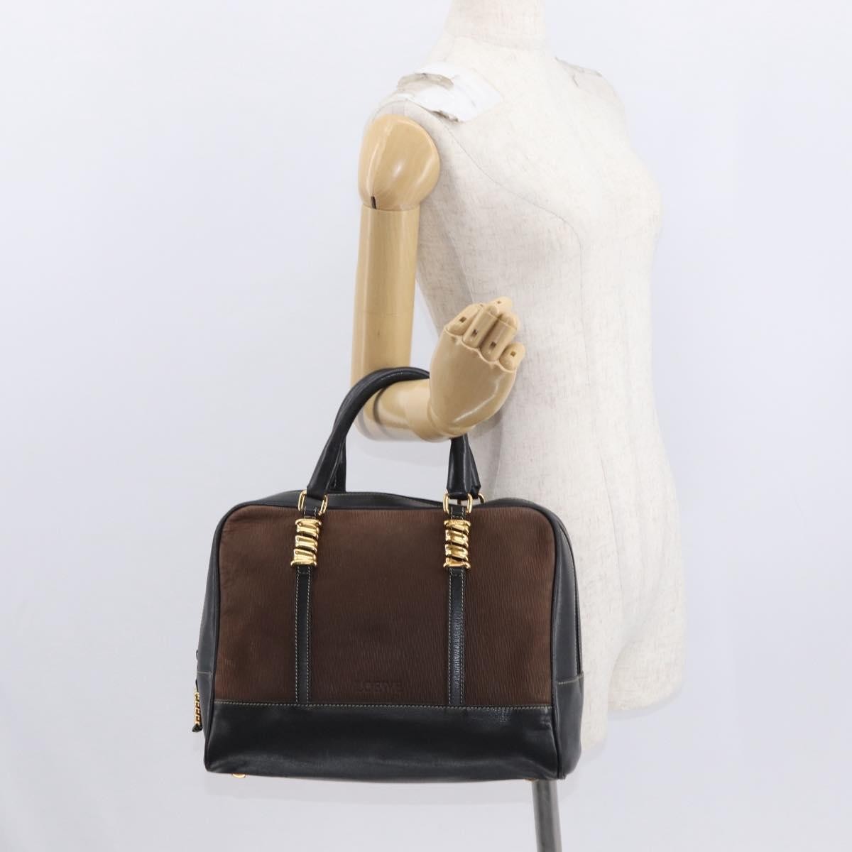 Loewe Velazquez Tote bag suede and leather, BROWN, SUEDE, Handbag