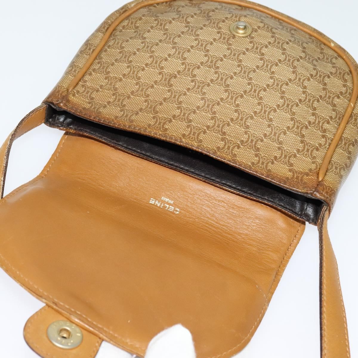 Celine Vintage Macadam Shoulder Bag Canvas, BEIGE, CANVAS, Shoulder bag