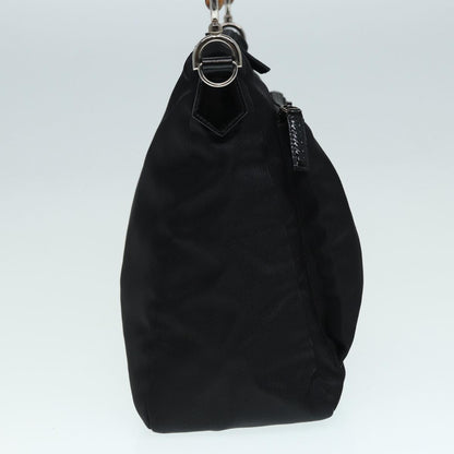 Gucci Vintage Bamboo Handle Bag Nylon, Black, Nylon, Handbag