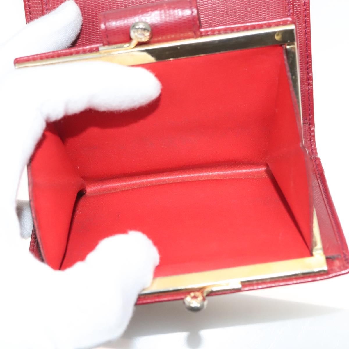 Celine Circle Logo Compact Wallet Leather, RED, LEATHER, Wallets