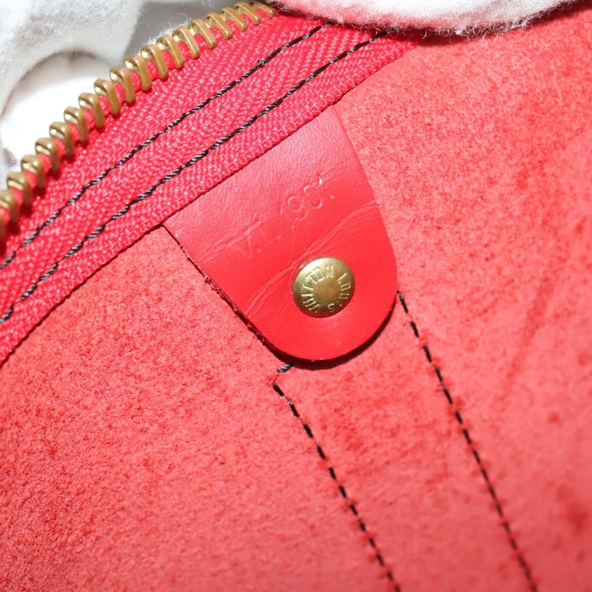 Louis Vuitton Keepall Bag Epi Leather, RED, LEATHER, Travel bag