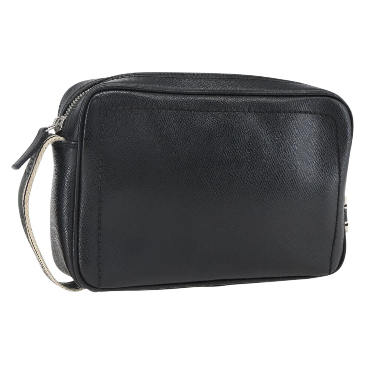 Salvatore Ferragamo Vintage clutch Bag Leather, BLACK, LEATHER, Clutche & pouche