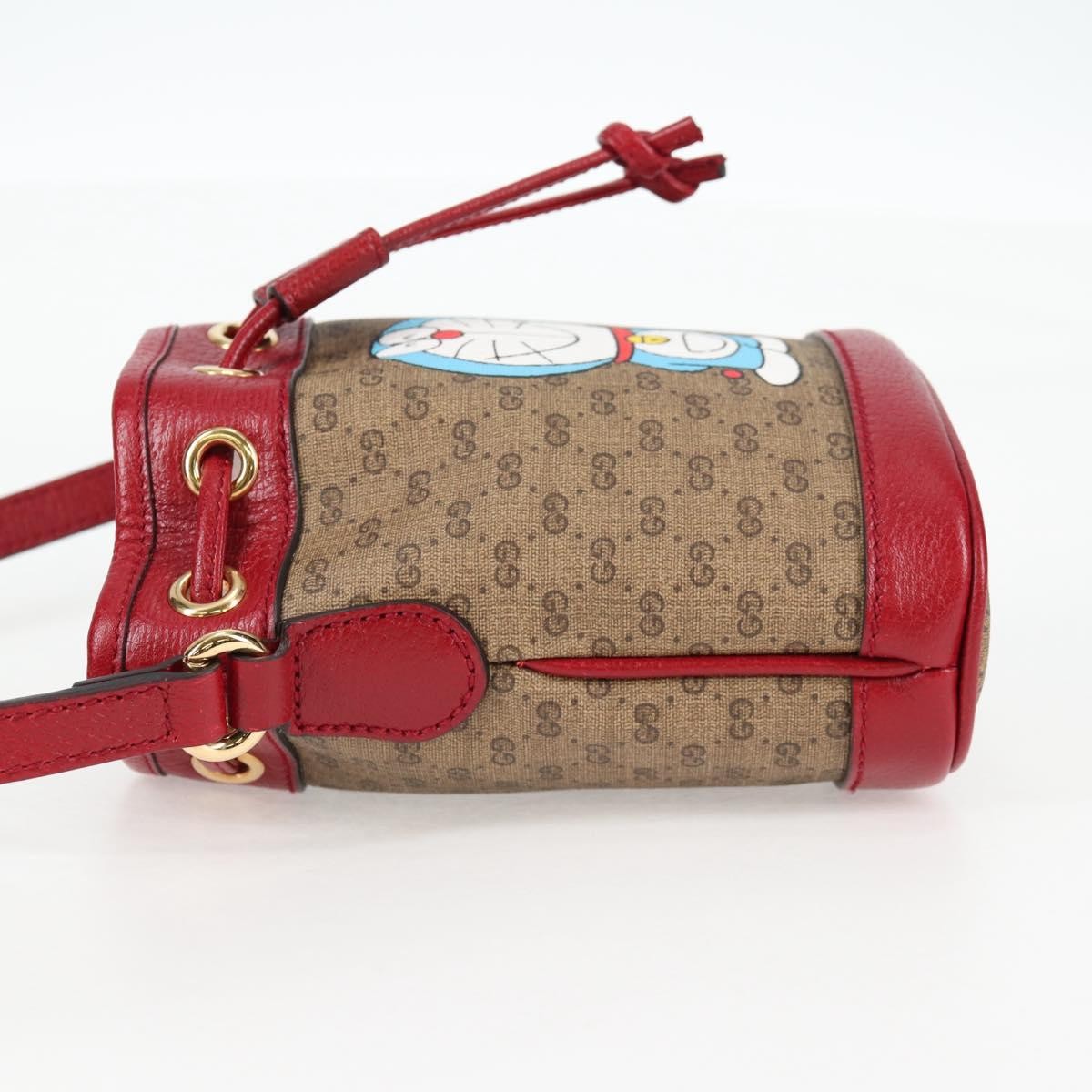 Gucci Doraemon Bucket Bag Printed Mini GG Coated Canvas, BEIGE, PVC, Crossbody bag