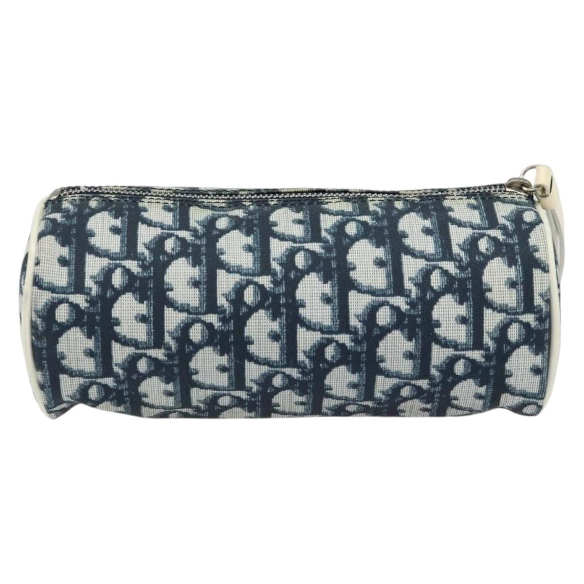 Christian Dior Vintage Trotter Pouch Canvas, NAVY, CANVAS, Clutche & pouche