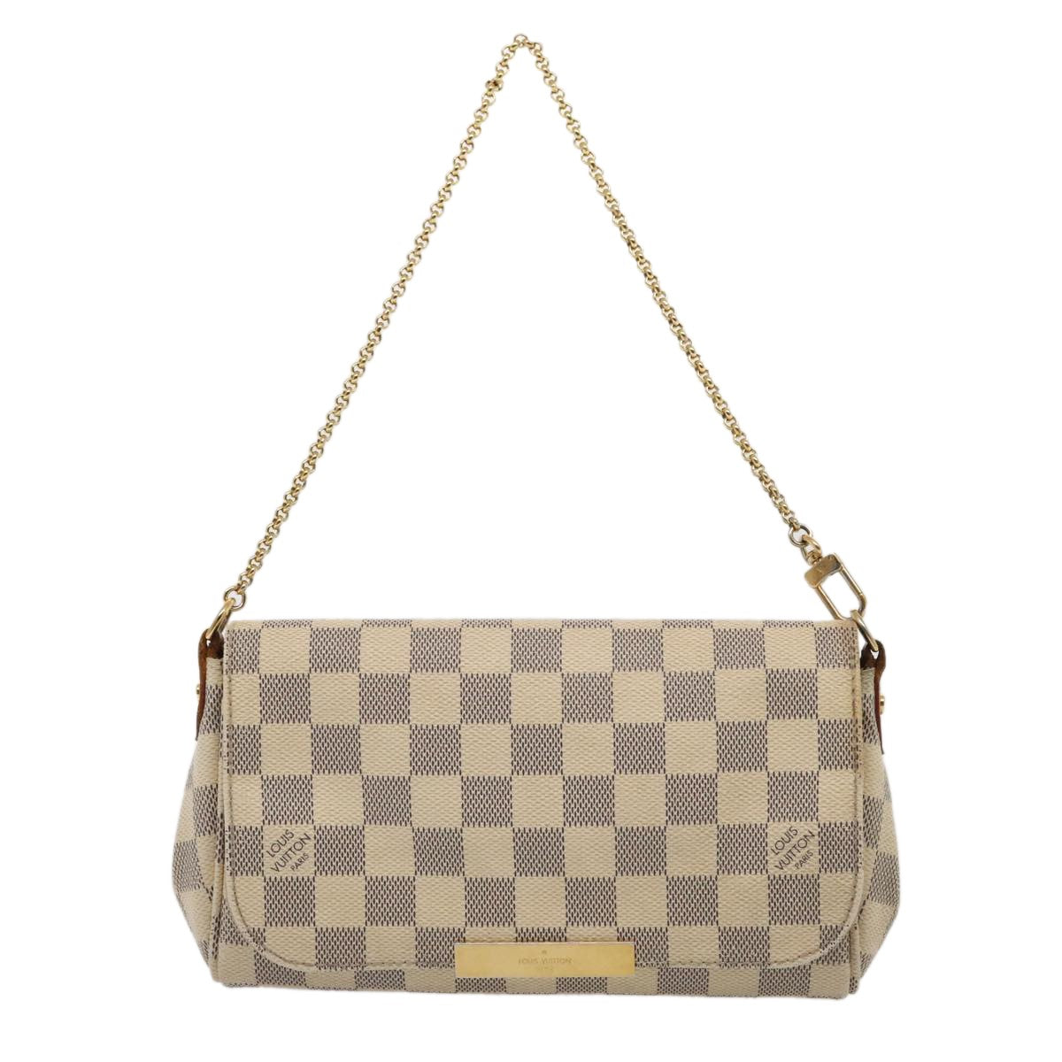 Louis Vuitton Favorite Handbag Damier, WHITE, CANVAS, Handbag