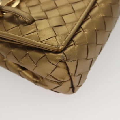 Bottega Veneta Chain Flap Shoulder Bag Leather, GOLD, LEATHER, Shoulder bag