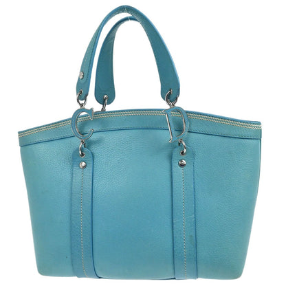 Christian Dior Vintage Tote Leather, TURQUOISE, LEATHER, Tote bag