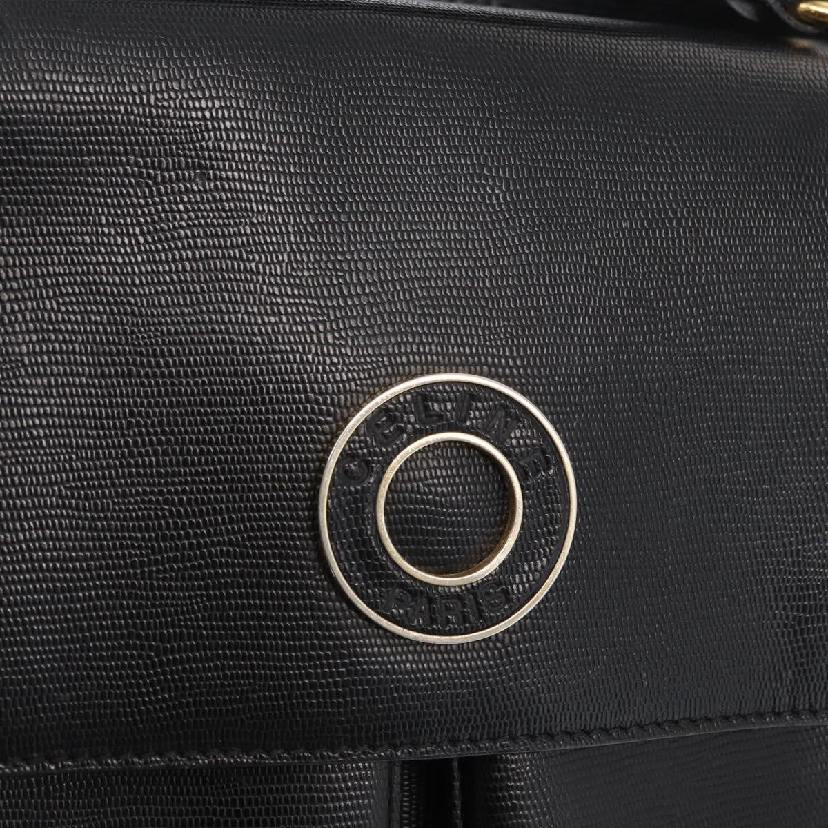 Celine Circle Logo Shoulder Bag Leather, BLACK, LEATHER, Shoulder bag