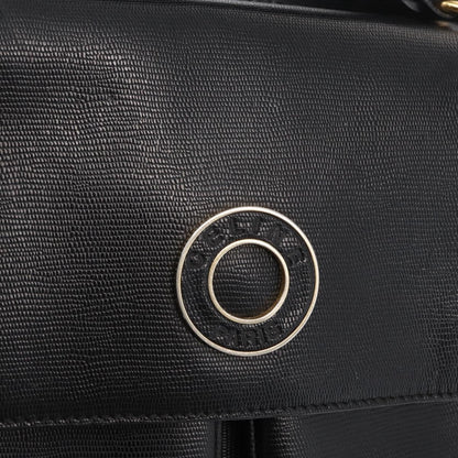 Celine Circle Logo Shoulder Bag Leather, BLACK, LEATHER, Shoulder bag