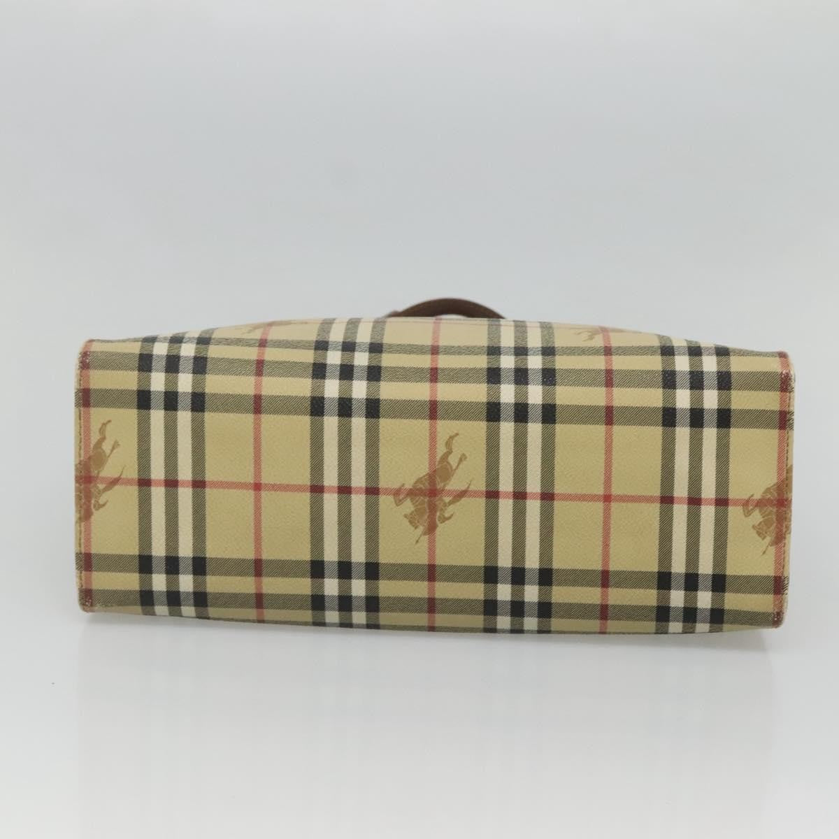 Burberry Top Handle Tote Haymarket Coated Canvas, BEIGE, PVC, Tote bag