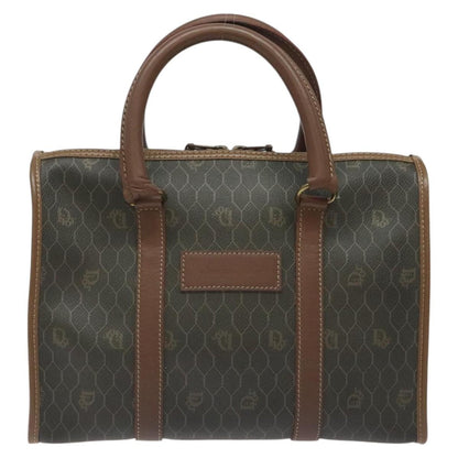 Christian Dior Vintage Honeycomb Handbag Canvas Leather, BLACK, CANVAS, Handbag