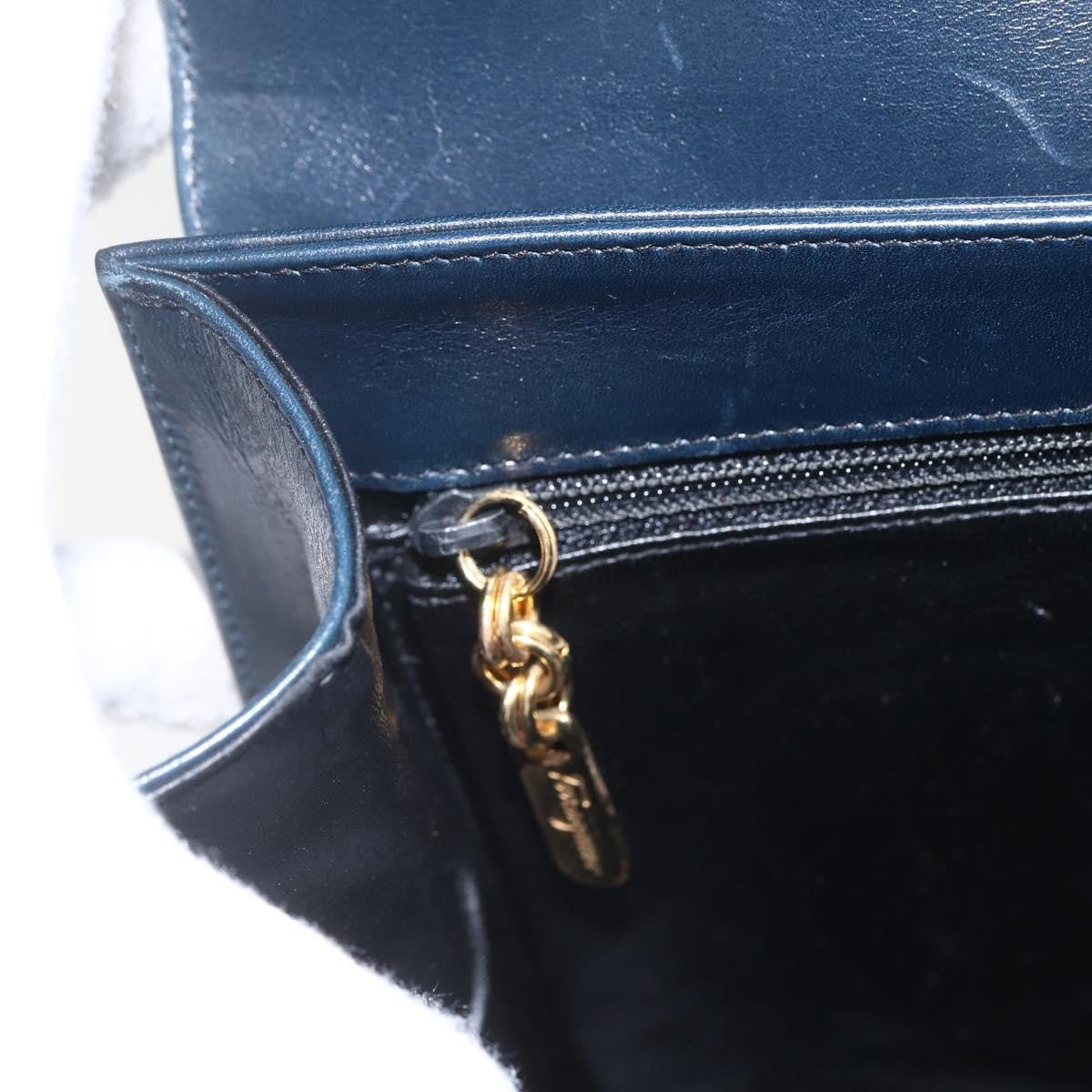 Salvatore Ferragamo Gancini Convertible Top Handle Bag Leather, NAVY, LEATHER, Handbag