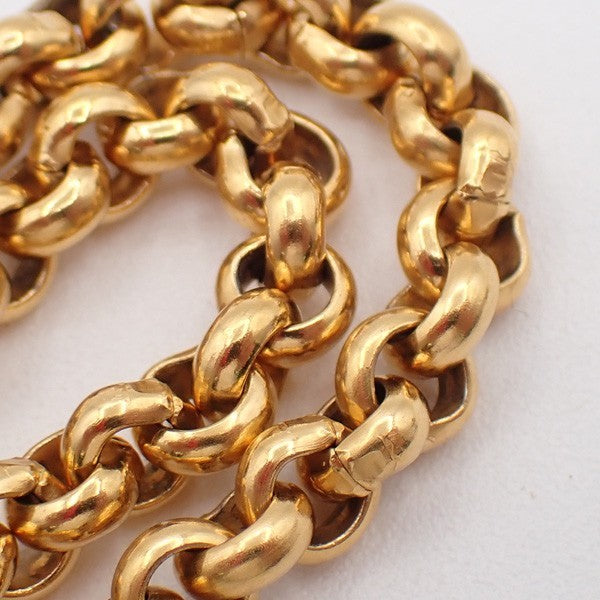 Chanel Vintage CC Heart Pendant Long Necklace Metal, Gold, Gold Plated, Necklace