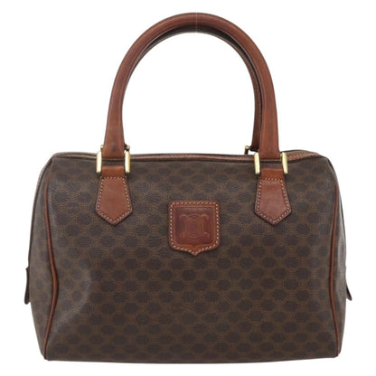 Celine Boston Bag Triomphe Coated Canvas, BROWN, CANVAS, Handbag