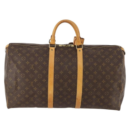 Louis Vuitton Keepall Bag Monogram Canvas, BROWN, CANVAS, Travel bag