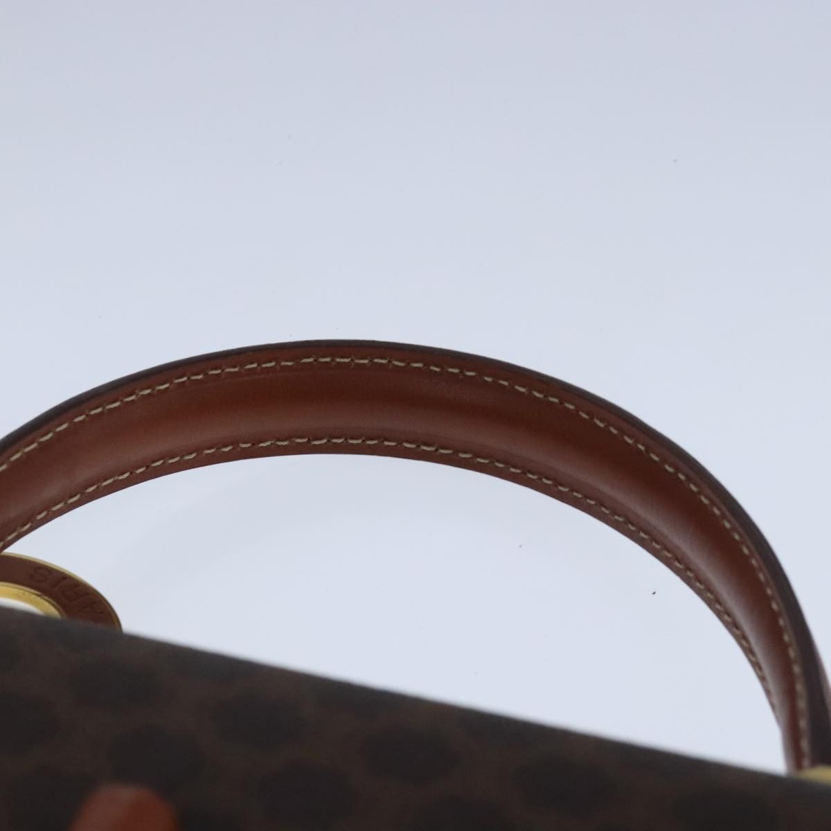 Celine Vintage Convertible Top Handle Bag Macadam Coated Canvas, BROWN, CANVAS, Handbag