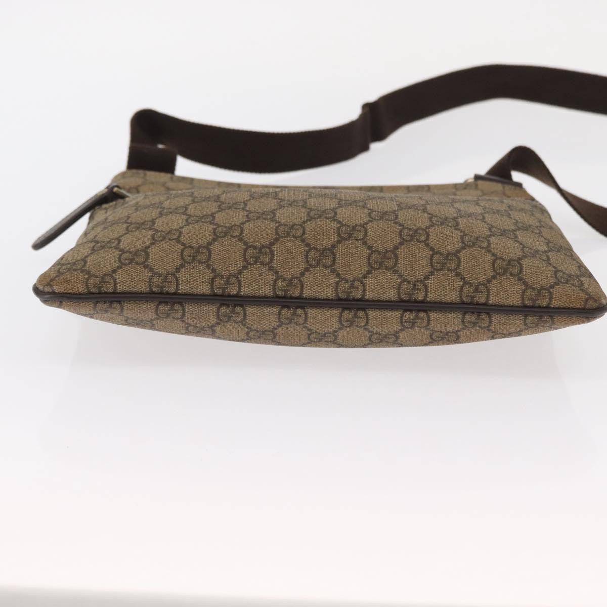 Gucci Flat Messenger Bag GG Coated Canvas, BEIGE, PVC, Shoulder bag