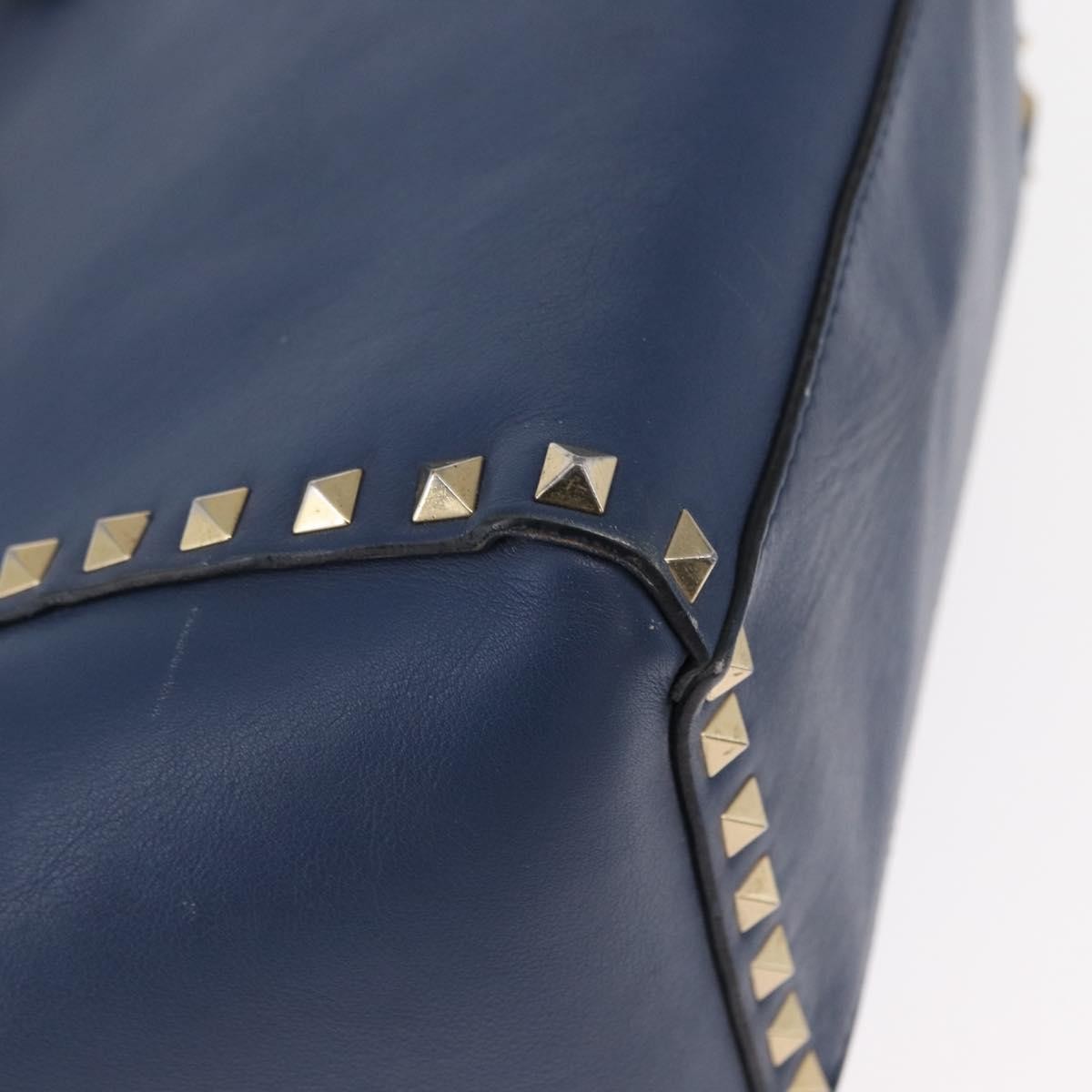 Valentino Garavani Rockstud Tote Rigid Leather, BLUE, LEATHER, Handbag