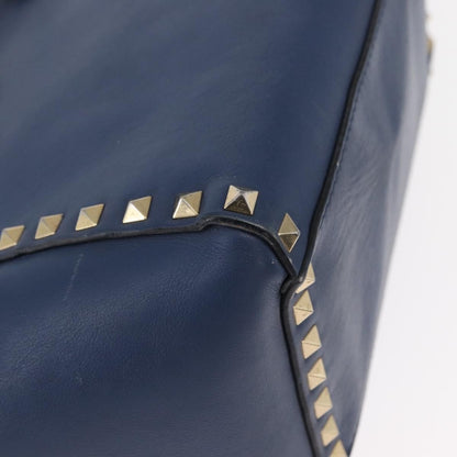 Valentino Garavani Rockstud Tote Rigid Leather, BLUE, LEATHER, Handbag