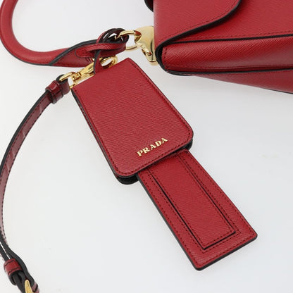 Prada Sidonie Top Handle Bag Saffiano Leather, Red, Leather, Handbag