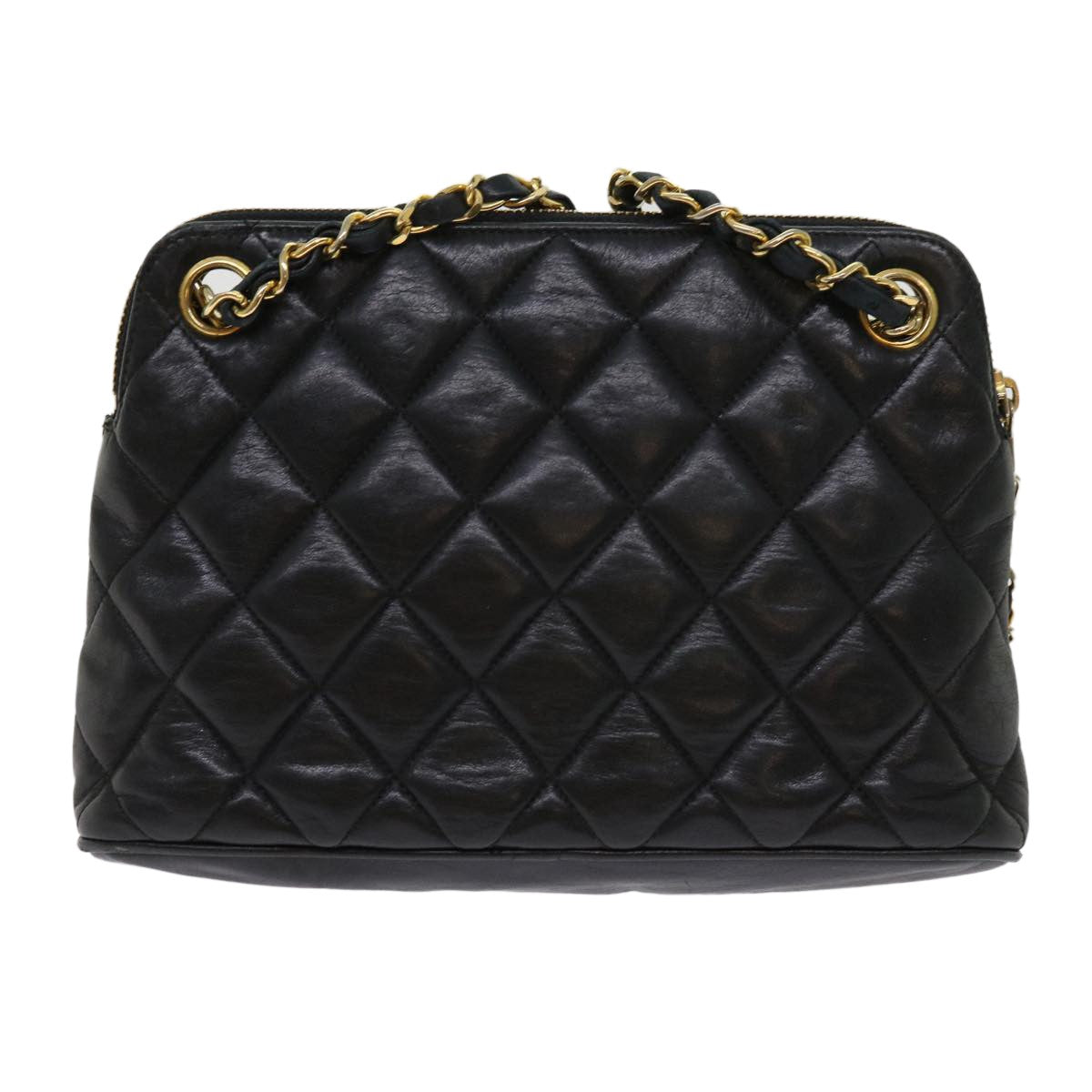 Chanel Chain Shoulder Bag Matelasse, BLACK, LEATHER, Shoulder bag