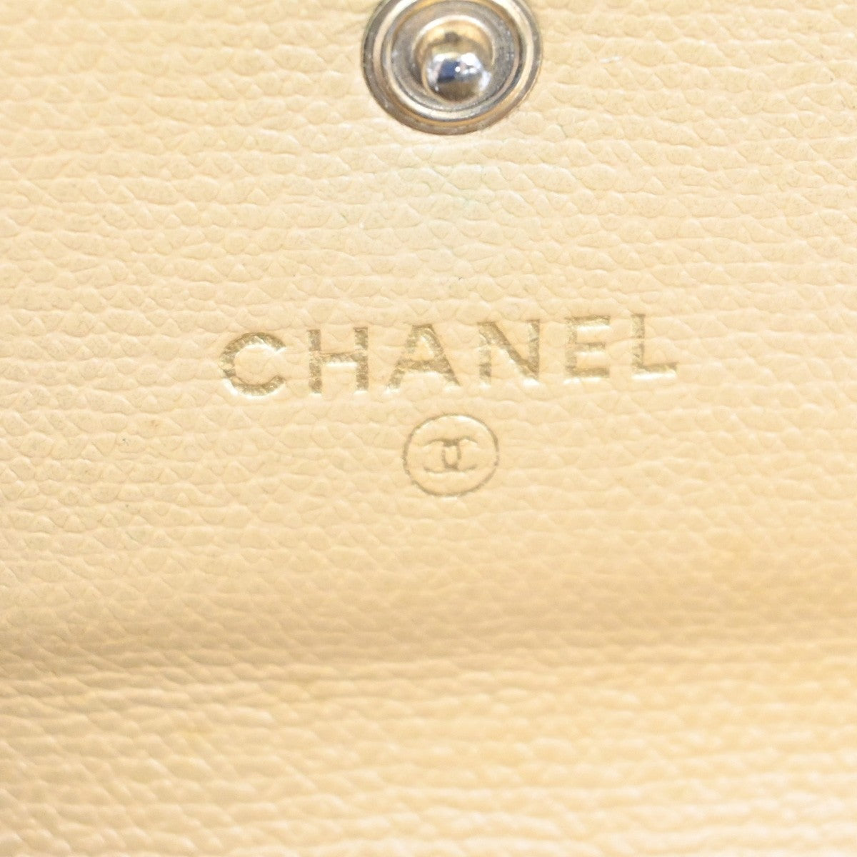 Chanel CC Trifold Flap Wallet Leather, BEIGE, LEATHER, Wallets