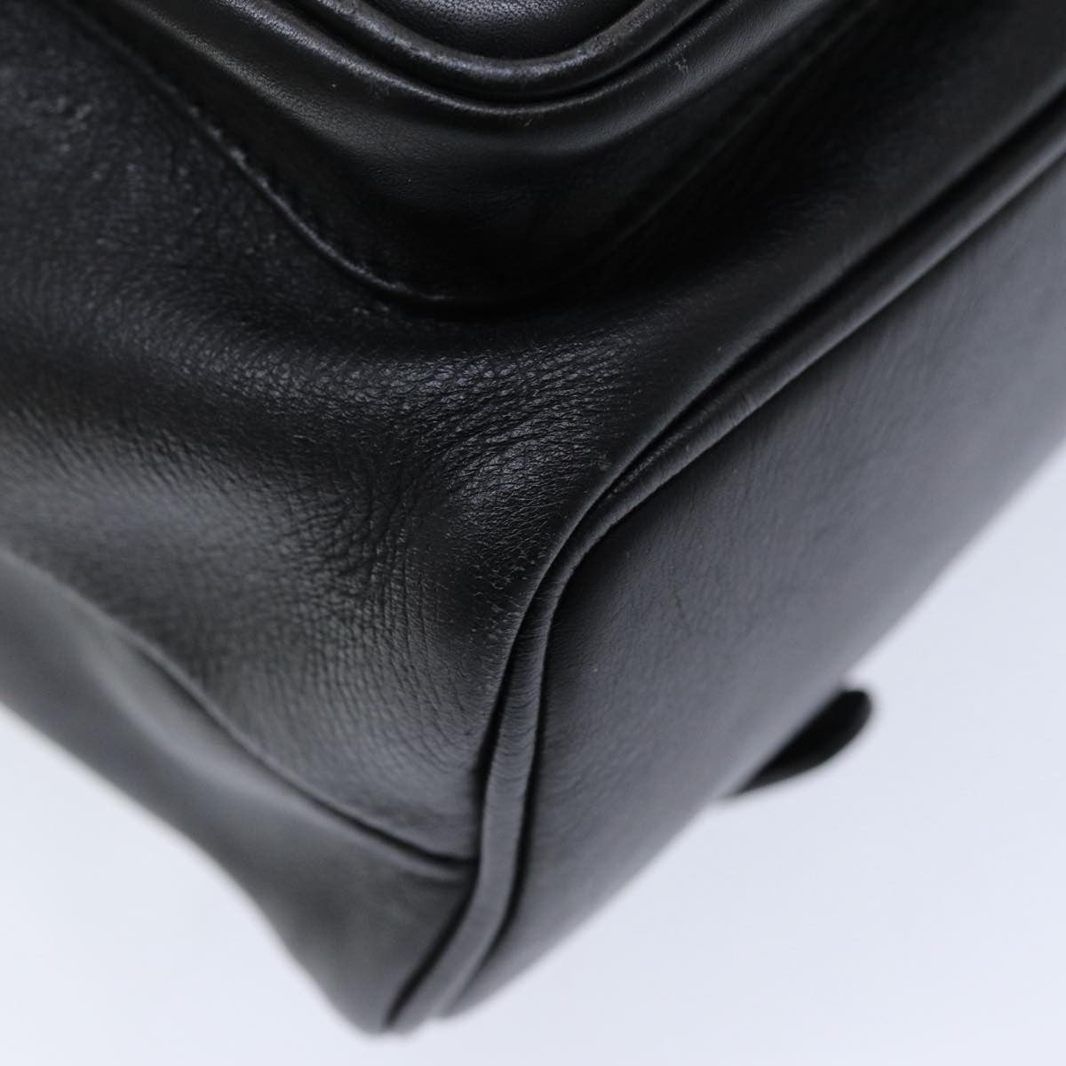 Gucci Vintage Bamboo Backpack Leather, Black, Leather, Backpack