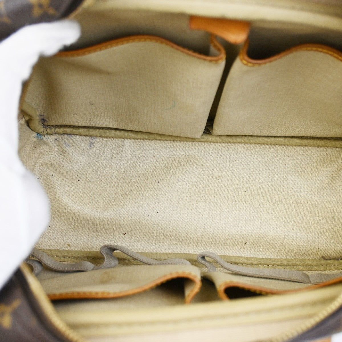 Louis Vuitton Deauville Handbag Monogram Canvas, BROWN, LEATHER, Handbag