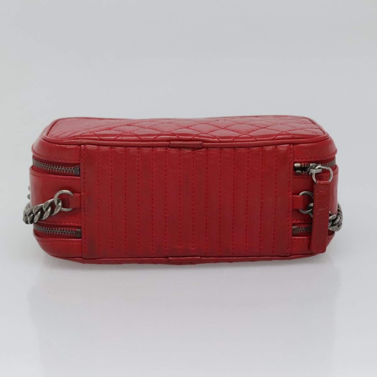 Chanel Coco Boy Camera Bag Quilted Leather, RED, LEATHER, Crossbody bag