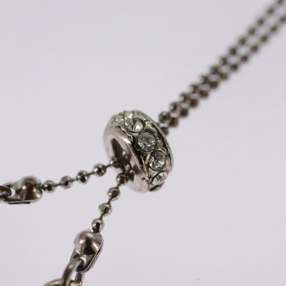 Christian Dior Bow CD Pendant Necklace Metal with Crystal, SILVER, METAL, Necklace