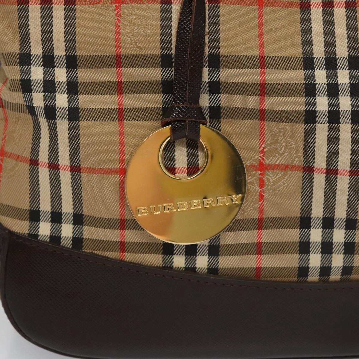 Burberry Nova Handbag Check Pattern, BEIGE, CANVAS, Handbag