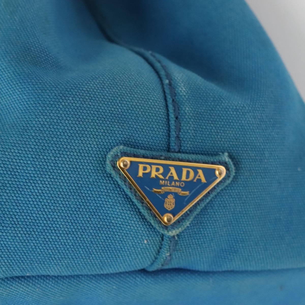 Prada Canapa Convertible Tote Canvas, BLUE, CANVAS, Tote bag