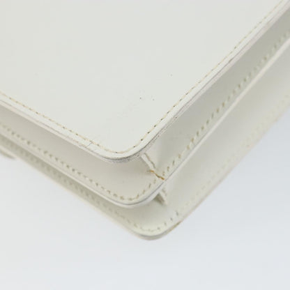 Celine Gancini Handbag Leather, WHITE, LEATHER, Handbag