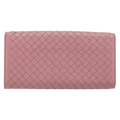 Bottega Veneta Intrecciato Long Zip  Wallet Leather, PINK, LEATHER, Wallets