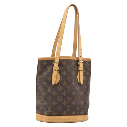 Louis Vuitton Petit Bucket Bag Monogram Canvas, BROWN, CANVAS, Tote bag