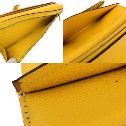 Hermes Bearn Trifold Wallet Epsom, YELLOW, LEATHER, Wallets