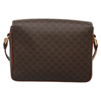 Celine Vintage Macadam Shoulder Bag Canvas and Leather, BROWN, CANVAS, Shoulder bag