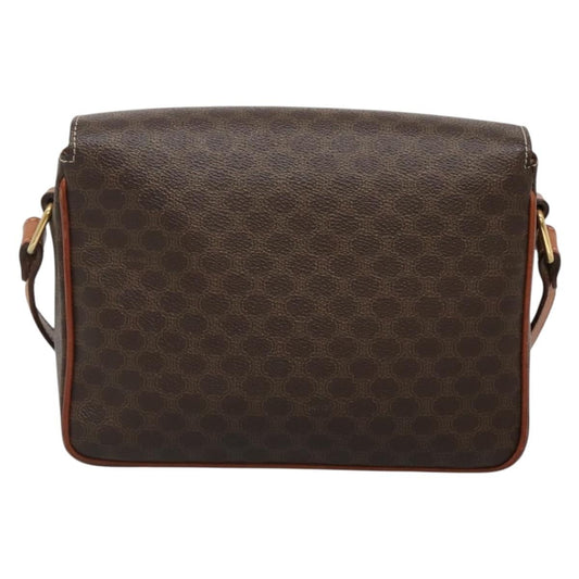 Celine Vintage Macadam Shoulder Bag Canvas and Leather, BROWN, CANVAS, Shoulder bag